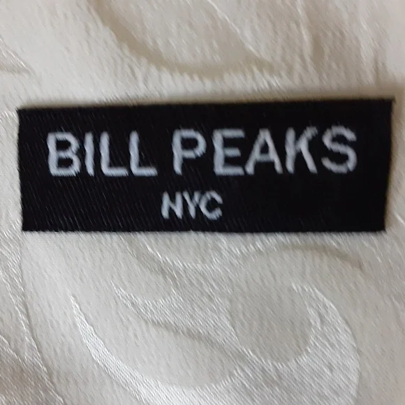 Cream Silk Scarf Designer Bill Peaks NYC - Picture 3 of 5